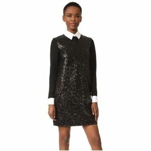 Victoria Beckham Sequin Shift Dress Designer Little Black Dress